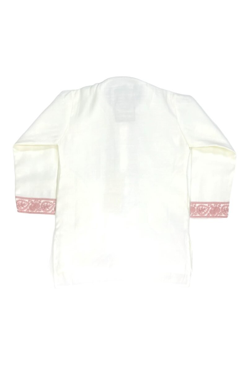 Elegant White Kurta Set with Red Thread Work for Boys - Image 4