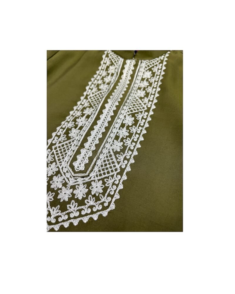 Mehendi Green Embroidered Kurta Pajama Set for Boys | Festive Ethnic Wear - Image 6