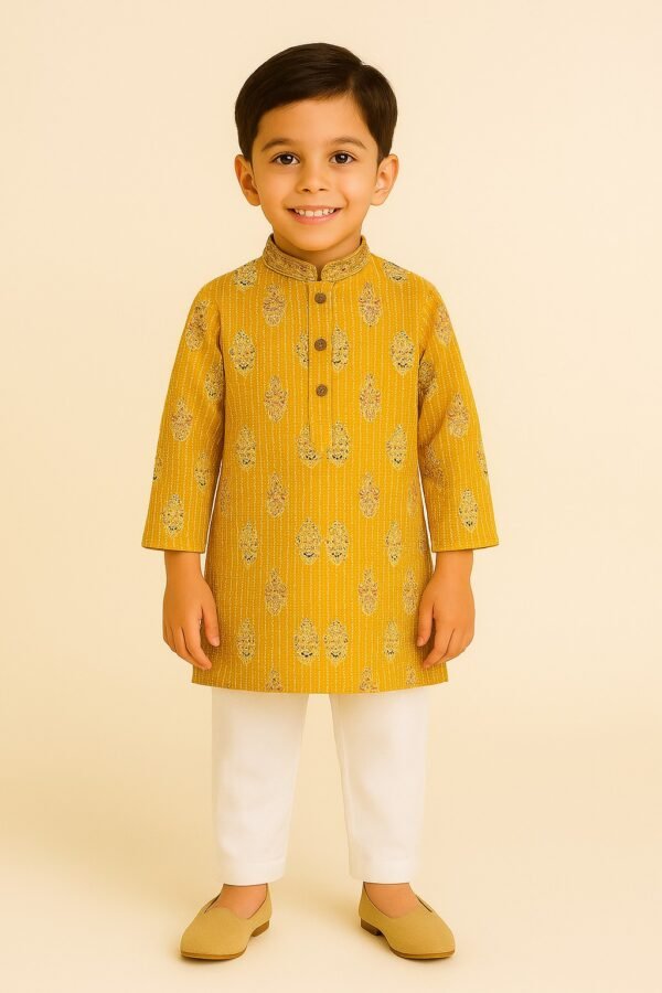 Yellow Kurta Set for Boy's – Vibrant Ethnic Festive Wear