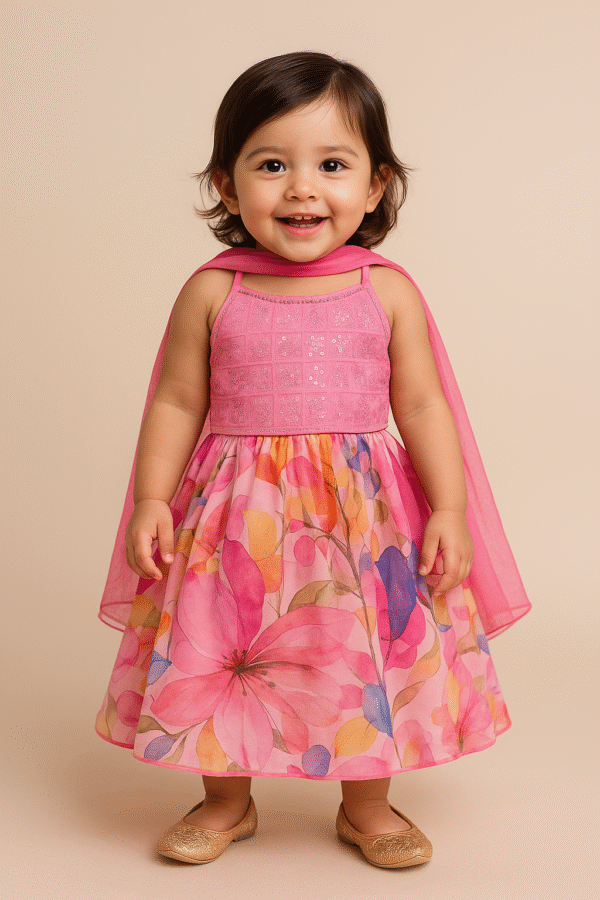 Pink Chaniya Choli For Girls
