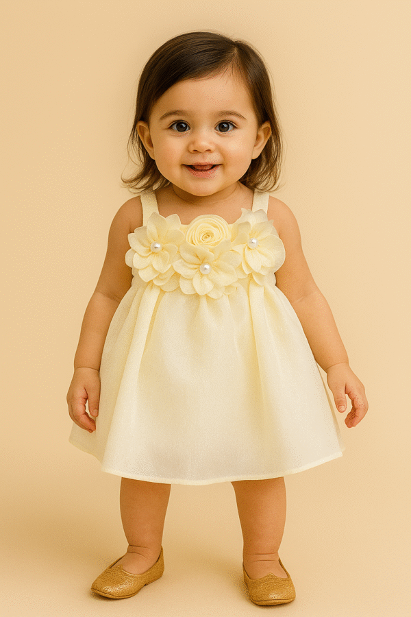 Lemon Yellow Baby Dress for Girl's