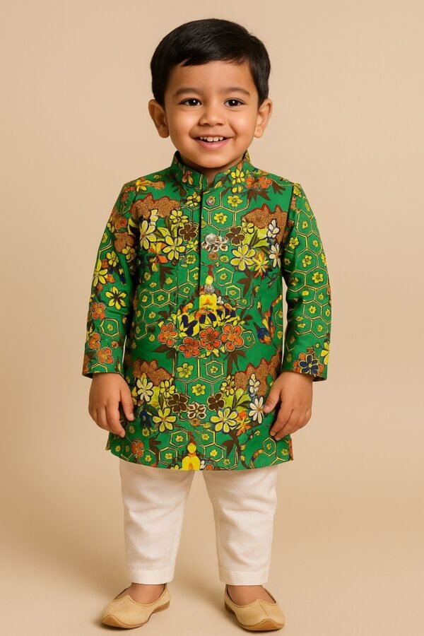 Green Kurta Set for Boy's – 2 Pc Stylish Ethnic Outfit