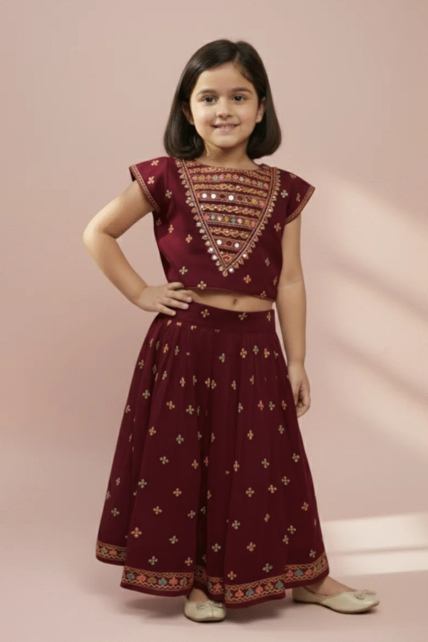 Wine Chaniya Choli For Girls