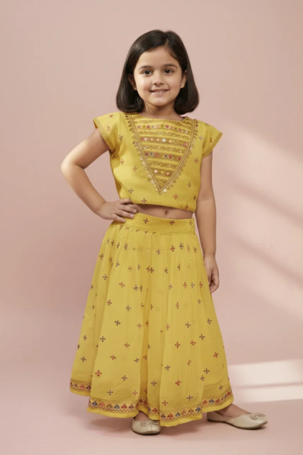 Yellow Chaniya Choli For Girls